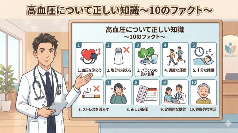 高血圧について正しい知識~10のファクト~について解説します。